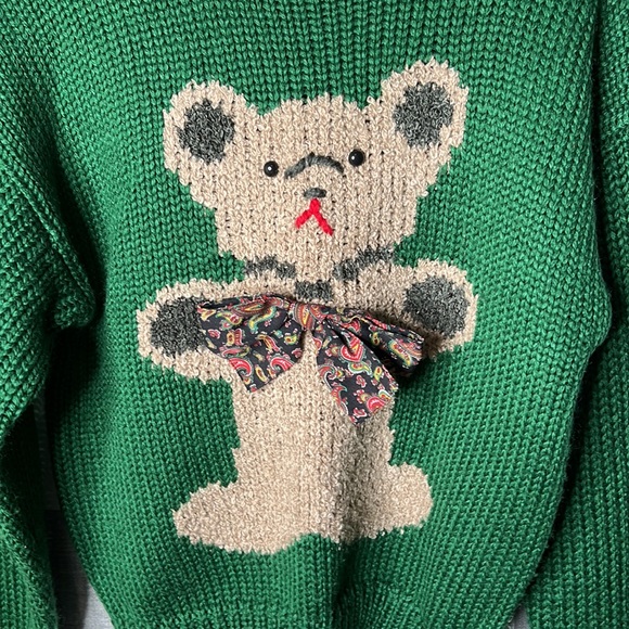 VTG Evian Bear Sweater with Bow tie - Picture 2 of 4
